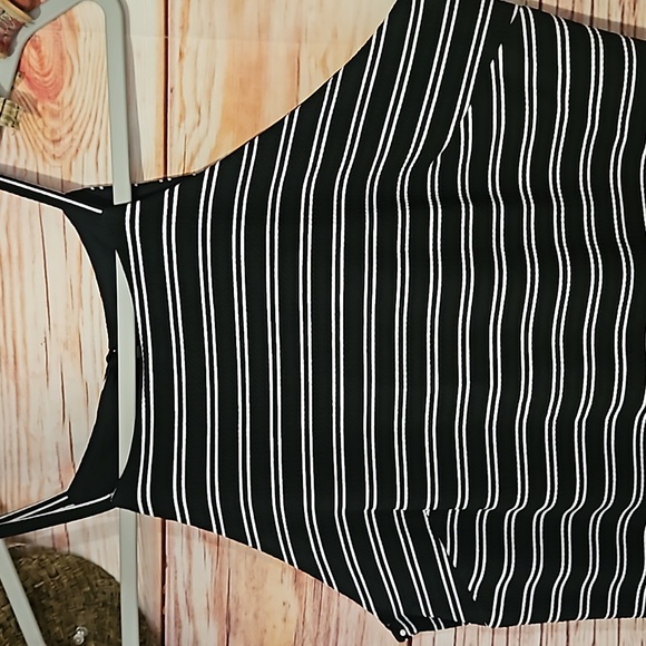 NWOT "A. BYER" BLACK STRIPE ELEGANLY CUT, CASUAL RACER BACK TANK DRESS. XL🖤 - Picture 2 of 8